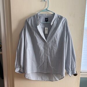 NWT GAP Light Blue Stripe Button-Up Shirt